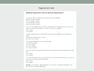 Fagerstrom test
 
