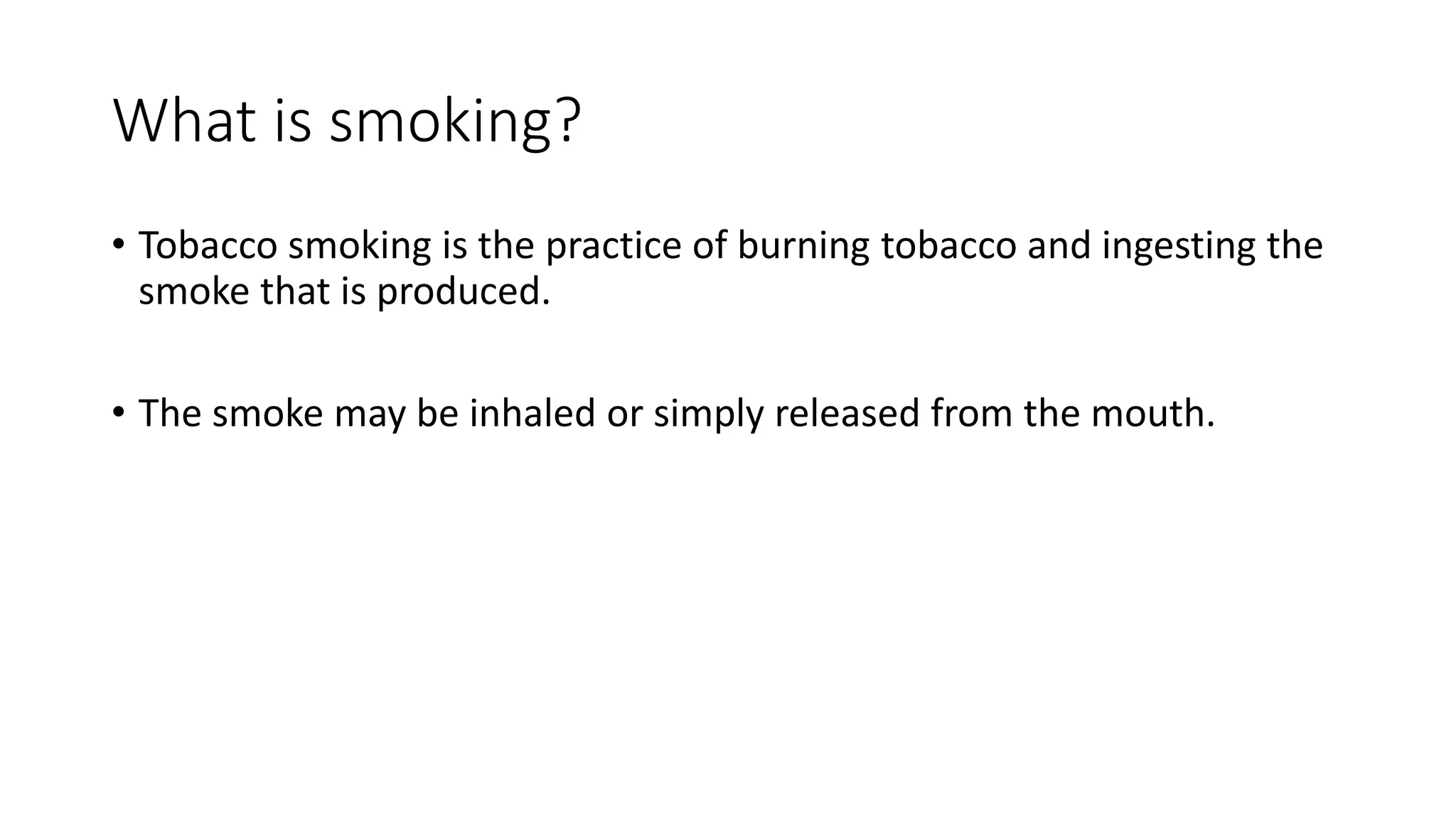 topic sentence for smoking cigarettes SMOKING CESSATION.pptx