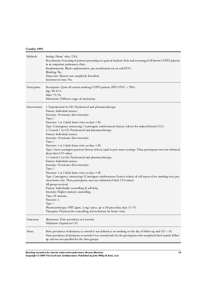 Smoking cessation for chronic obstructive pulmonary disea
