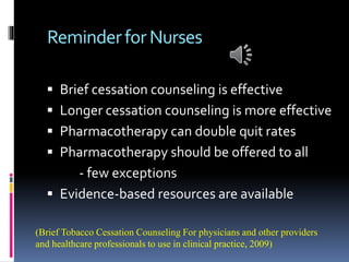 nursing interventions for tobacco use Smoking cessation intervention for nurses to use in clinical practice final  draft group B
