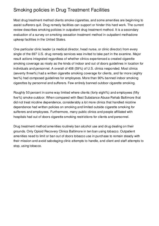 smoking policies in drug treatment facilities