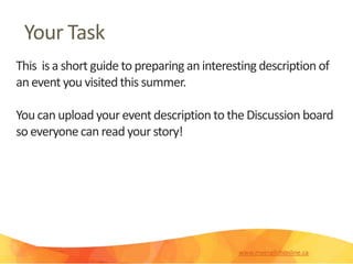 Describing an Event | PPTX