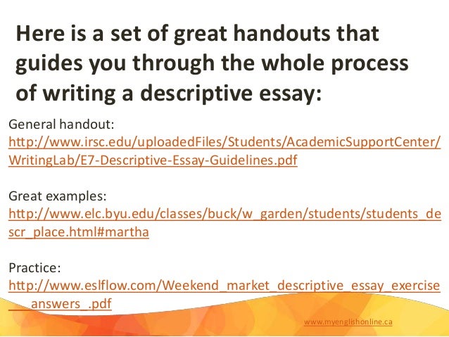 How to write a descriptive essay on an event