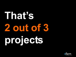 That’s 2 out of 3  projects  