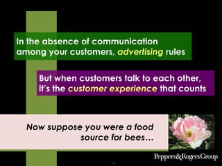 Strategy. Execution. Results.
COPYRIGHT © 2013. ALL RIGHTS PROTECTED AND RESERVED. 15
Now suppose you were a food
source for bees…
In the absence of communication
among your customers, advertising rules
But when customers talk to each other,
it’s the customer experience that counts
 