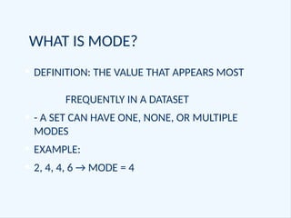 Understanding Mean, Median & Mode in SMP | PPTX