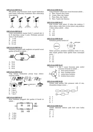 EBTANAS-SMP-94-11                                          EBTANAS-SMP-94-16
  Bila plastik yang bermuatan listrik negatif...