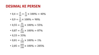 Persen persentase kelas vii smp (persentage) | PDF