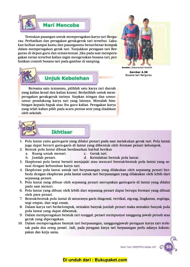 Sebutkan Formasi Para Penari Dalam Memperagakan Tarian