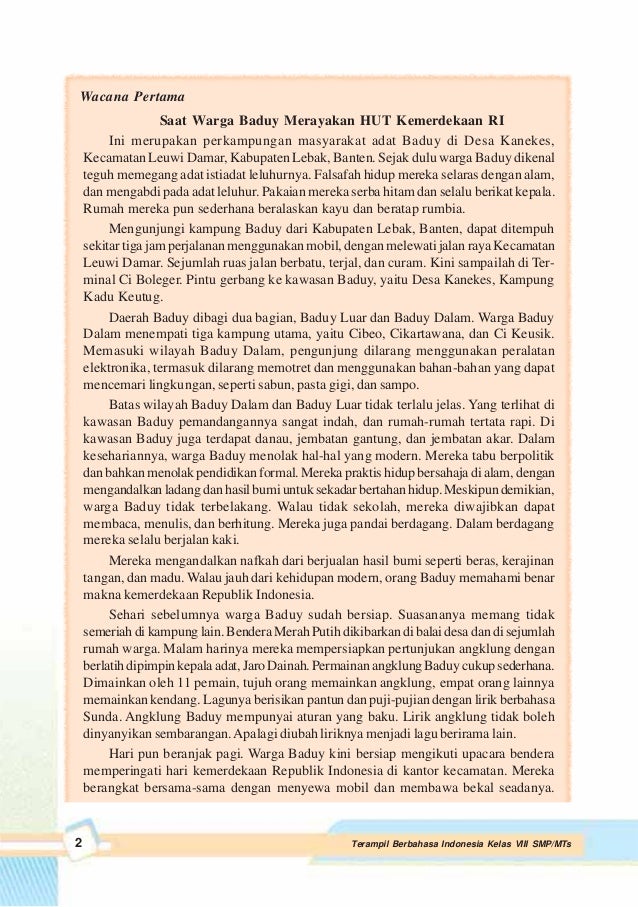 Buku Bahasa Indonesia kelas 8