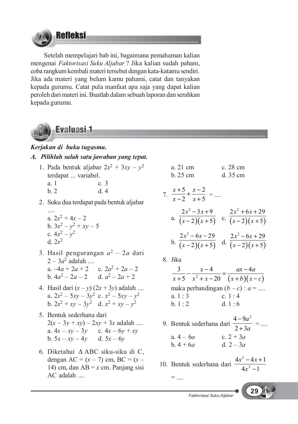 Buku Matematika kelas 8