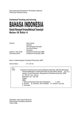 Bahasa Indonesia SMP Kelas 9 | PDF