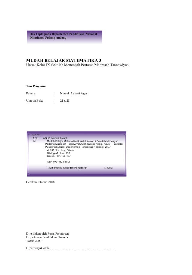 Matematika SMP Kelas 9