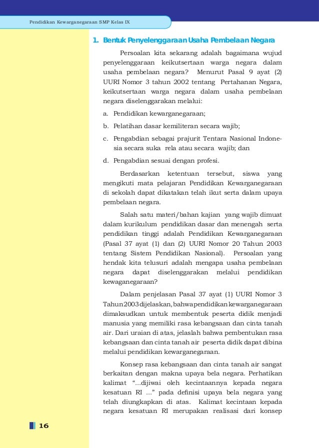 Bse Pendidikan Kewarganegaraan Smp Mts Kelas 9
