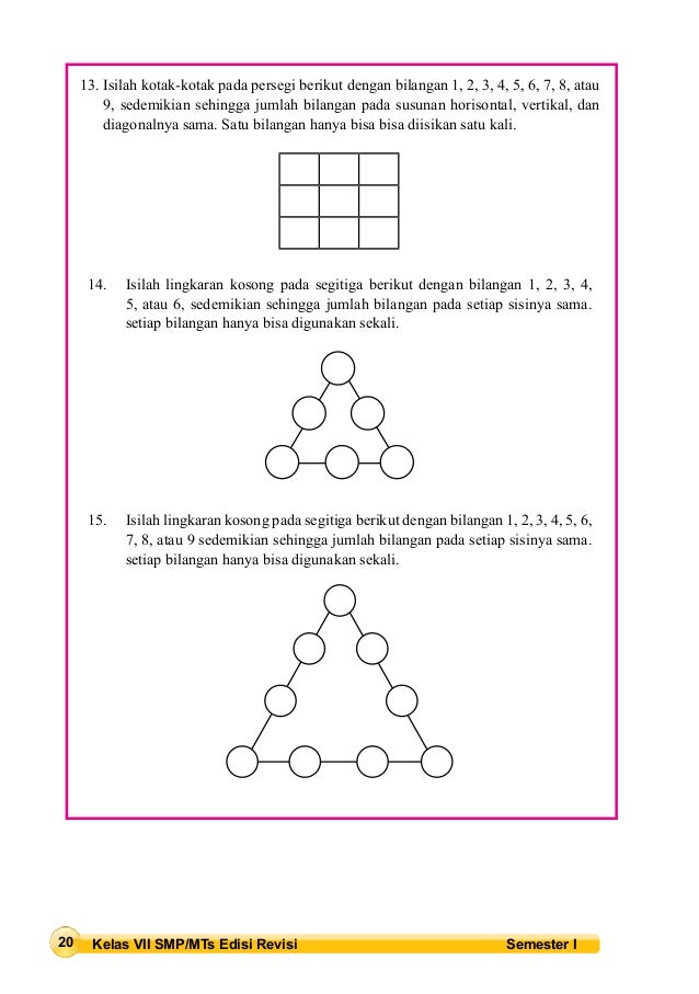 Buku Matematika Smp Kelas 7 Semster 1 Kurikulum 2013