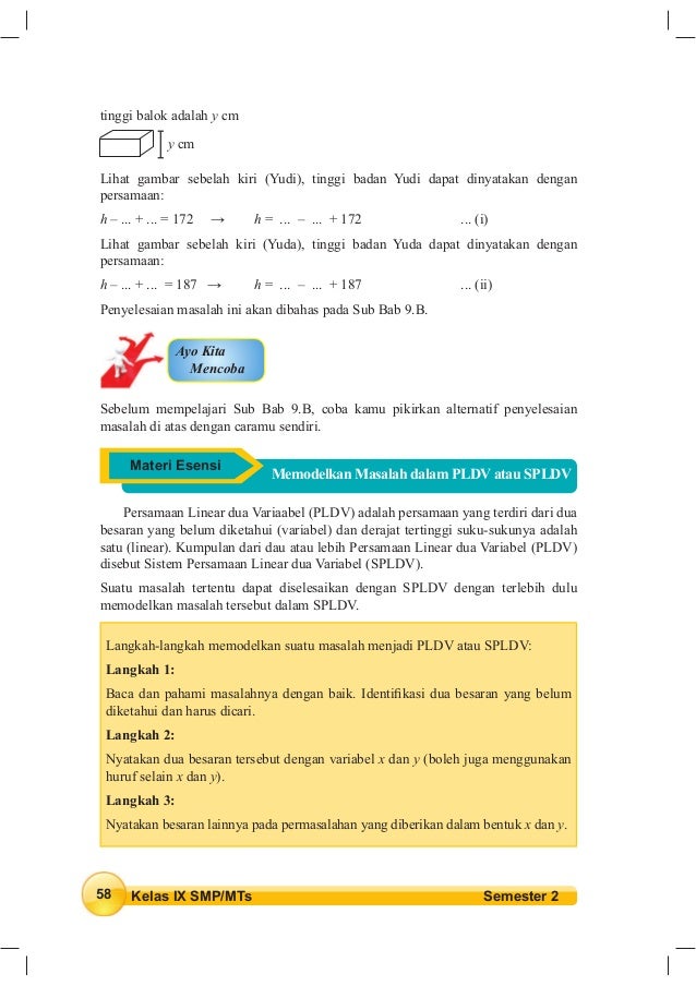 Contoh Soal Matematika Kelas 9 Semester 1 Bab 2 Kurikulum 2013