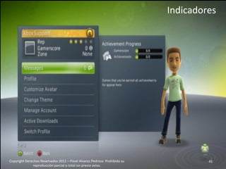 Indicadores	
  




Copyright	
  Derechos	
  Reservados	
  2011	
  –	
  Pável	
  Alvarez	
  Pedroza	
  	
  Prohibida	
  su	
                 45	
  
                 reproducción	
  parcial	
  o	
  total	
  sin	
  previo	
  aviso.	
  
 