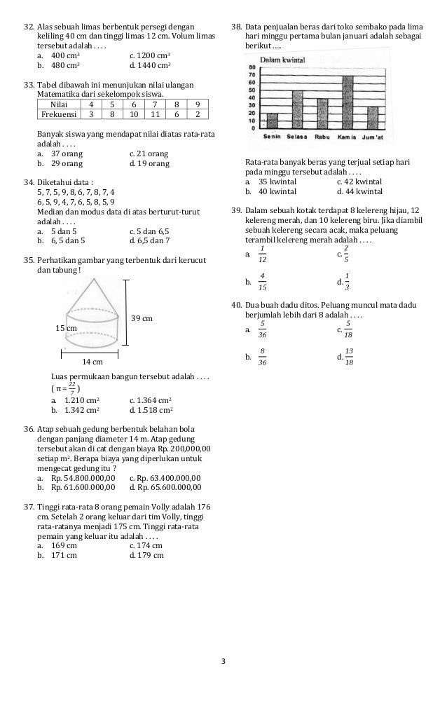 Latihan soal Matematika UN 2013 Paket 11