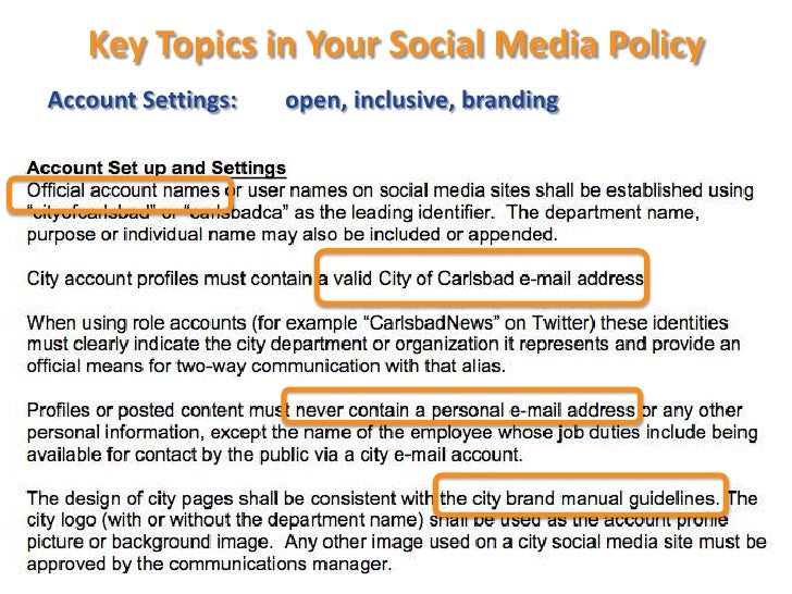 Social Media Policies for Government Agencies Why and How