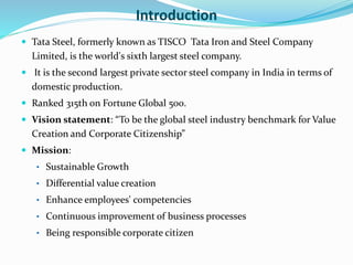 Strategic Management of Tata Steel | PPTX