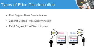 Types of Price Discrimination
• First Degree Price Discrimination
• Second Degree Price Discrimination
• Third Degree Price Discrimination
 