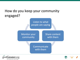 How do you keep your community engaged? 