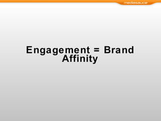 Engagement = Brand Affinity 