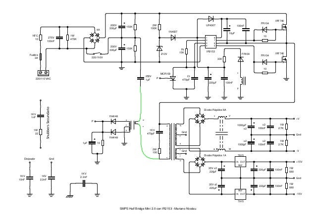 Smps half bridge ir2153 2.0 esquema h bridge ic pin diagram 