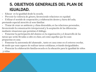La igualdad de genero en la escuela . | PDF
