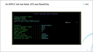 An APPLY Job has failed: zFS was Read/Only
95
 