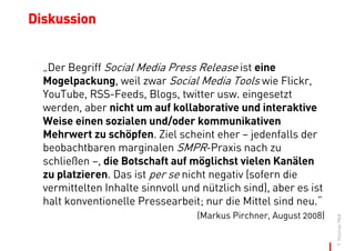 Die Social Media Release. Oder: Agenda Setting im Social Web?