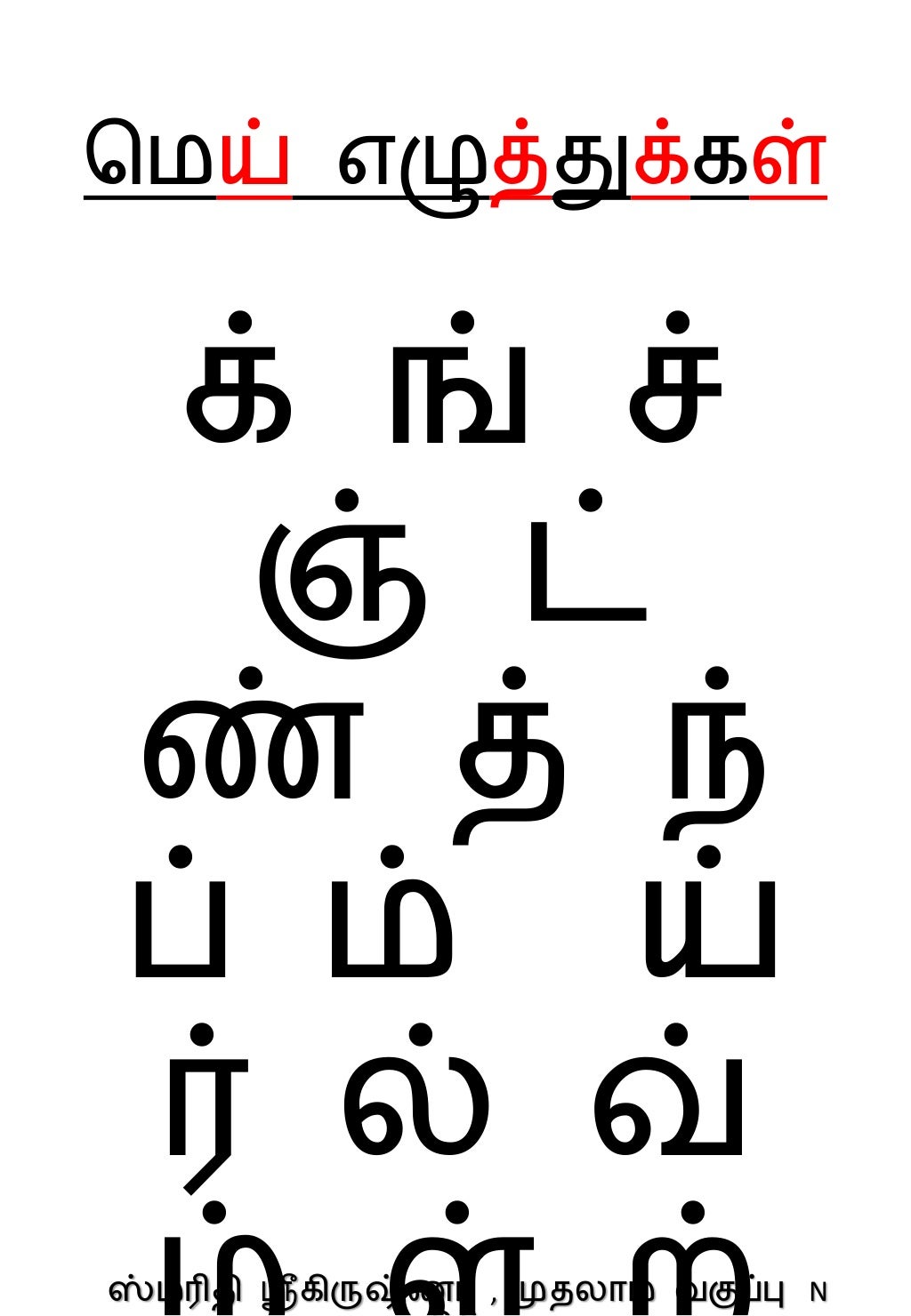 Tamil Letters practice for kids