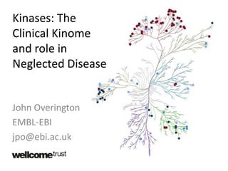 John Overington
EMBL-EBI
jpo@ebi.ac.uk
Kinases: The
Clinical Kinome
and role in
Neglected Disease
 