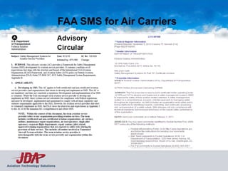 FAA SMS for Air Carriers




Aviation Technology Solutions
 