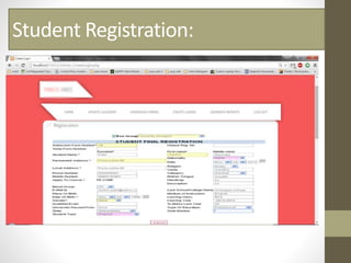 Student Registration:
 