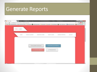 Generate Reports
 