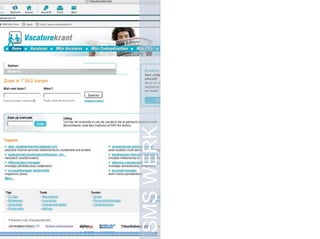 Vacaturekrant Databasevorming SMS-inkomsten Sterk merk Standaard? SMS WERK 