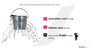 A B2CSTAND-ALONEROBO ADVISORWILLNOT WIN…
Acquisition cost too high
lifetime value too low
!
X
Who do they trust for their
...