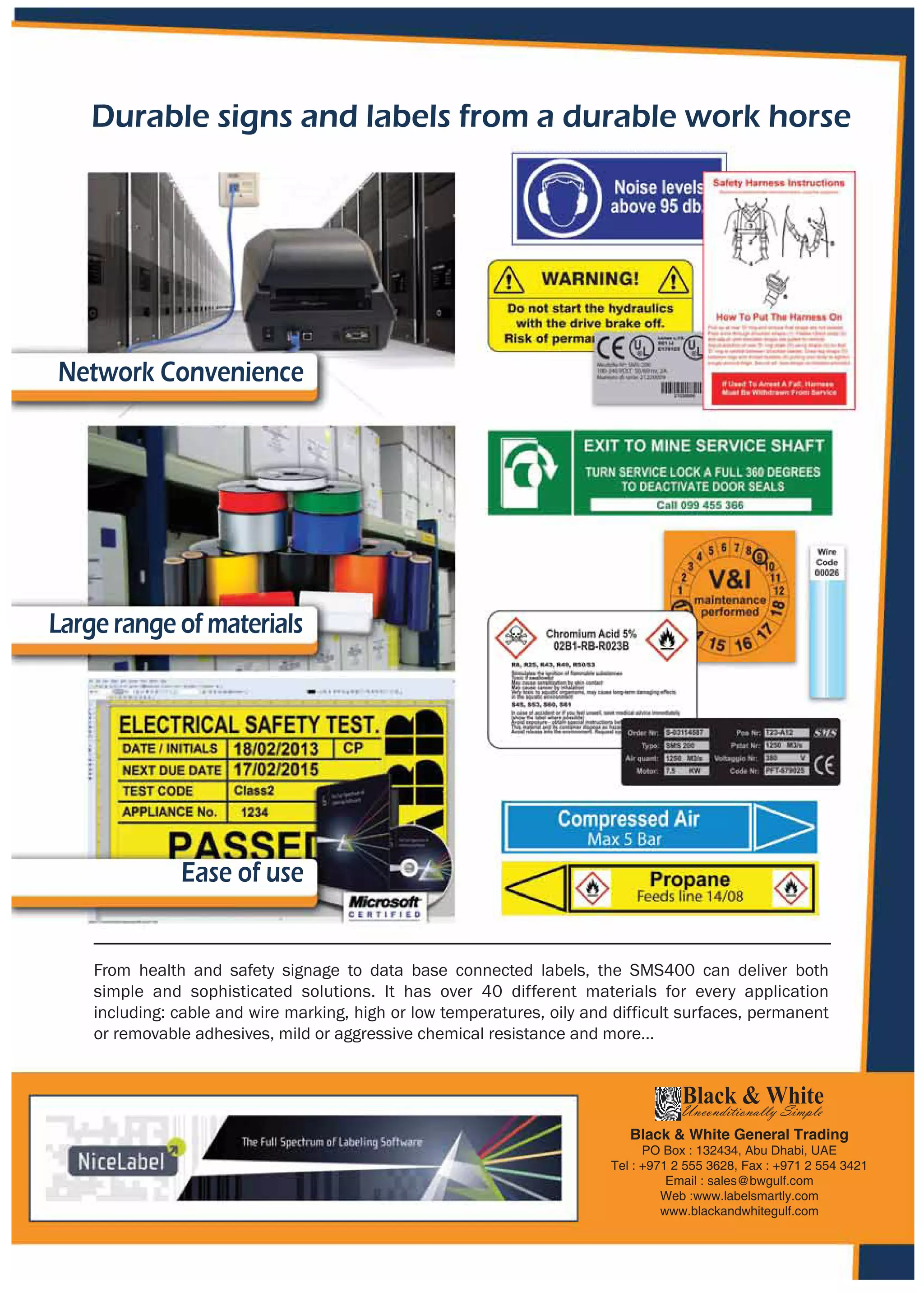 SMS-400 Pro Sign & Label Printer | PDF