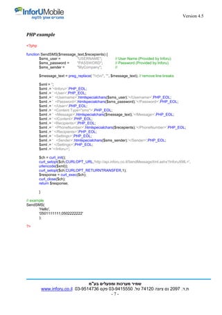 InfoSMS API for Sending SMS | PDF
