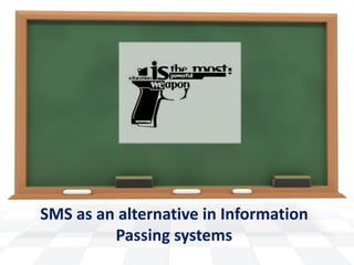 SMS as an alternative in Information
Passing systems
 