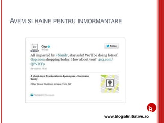 www.blogalinitiative.ro
AVEM SI HAINE PENTRU INMORMANTARE
 