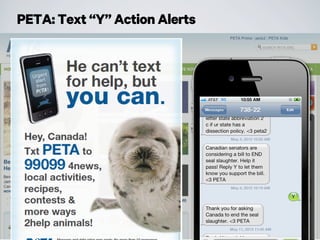 PETA: Text “Y” Action Alerts
 