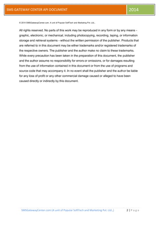 SMS Gateway Center API Document | PDF
