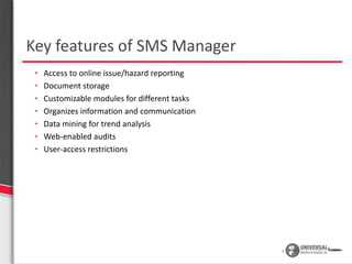 SMS Manager Static Demo | Aviation Safety Management System | PPTX