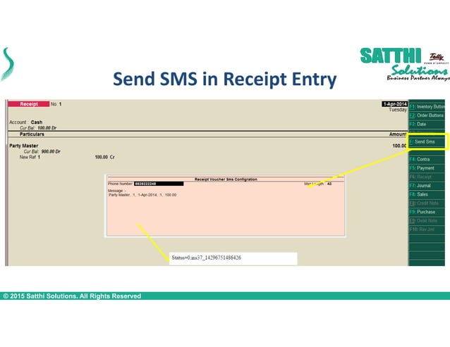 Sms Invoice Tally SMS Module for invoice and Receipt | PDF