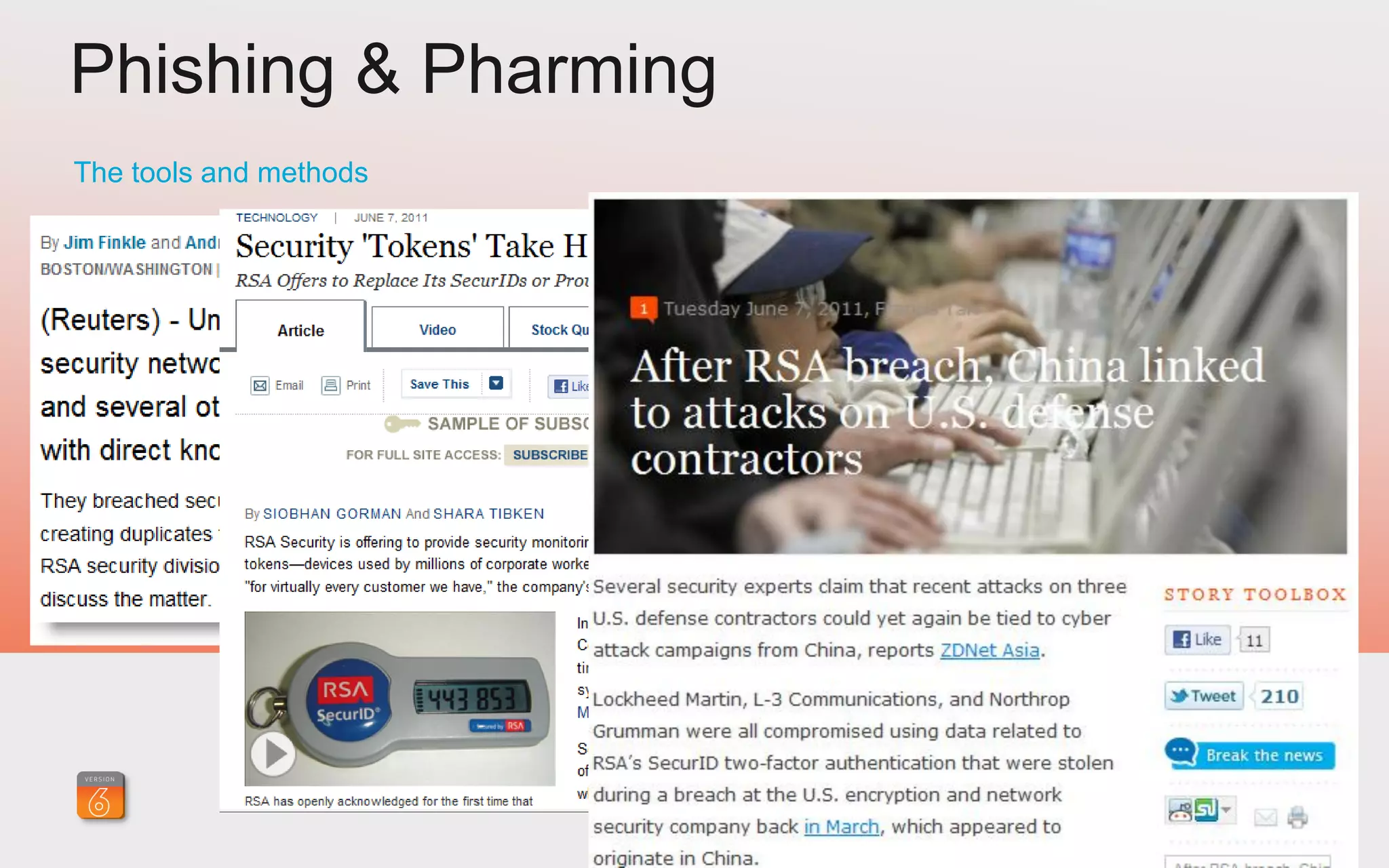 Phishing & Pharming
The tools and methods
 