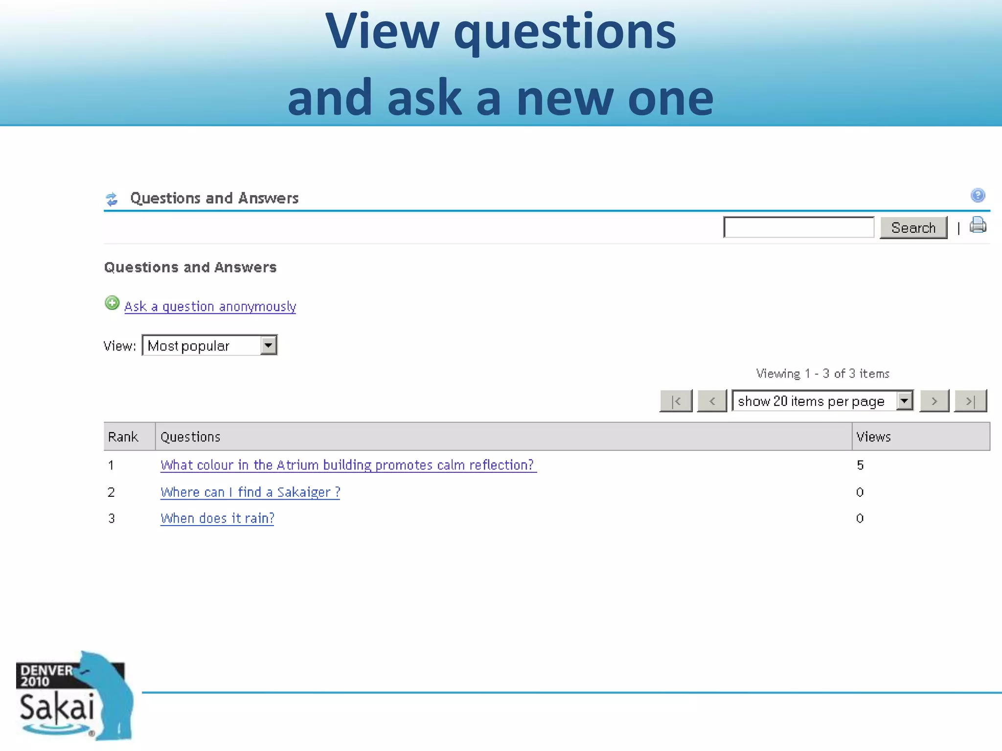 View questions and ask a new one
