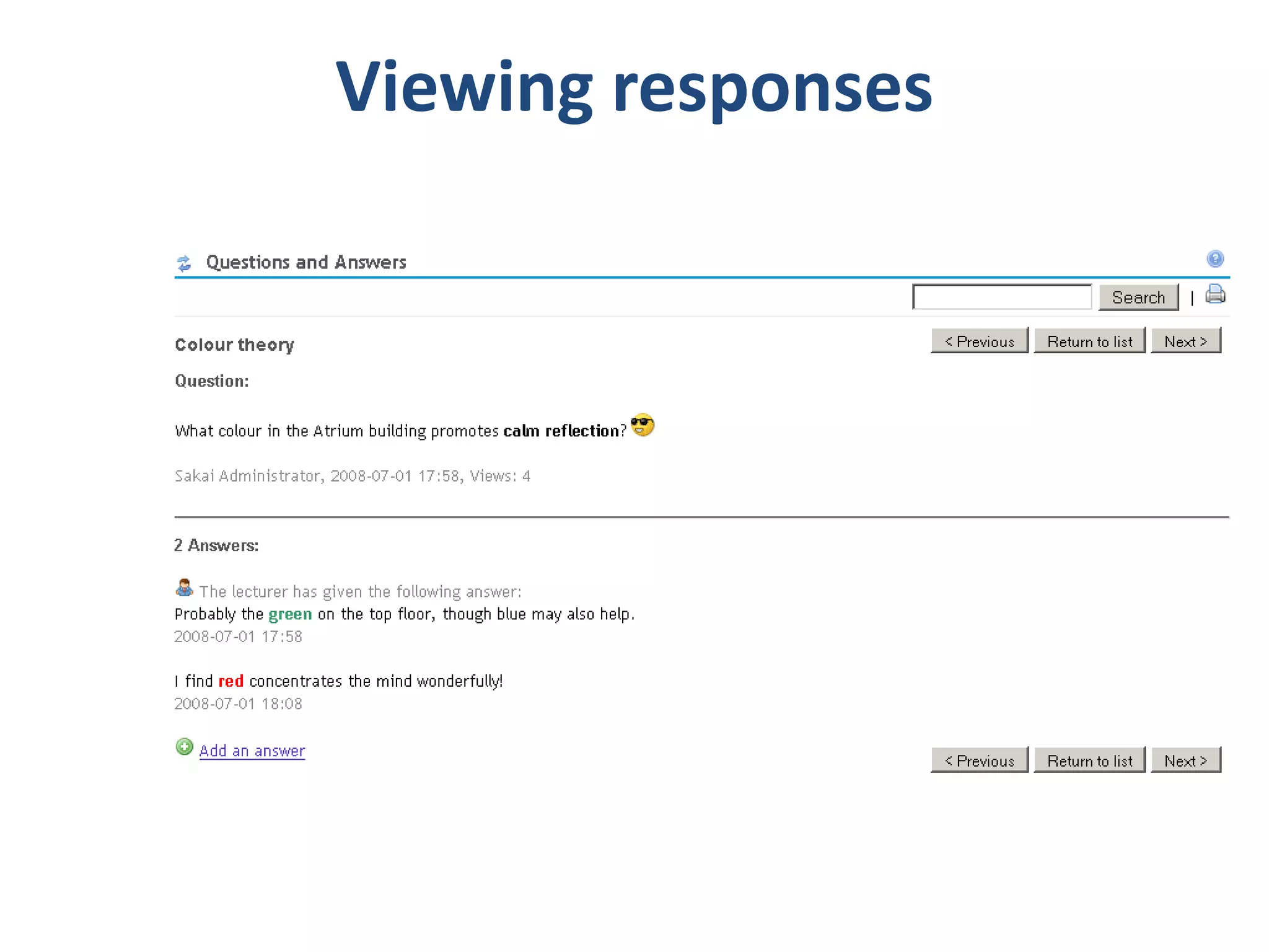 Viewing responses