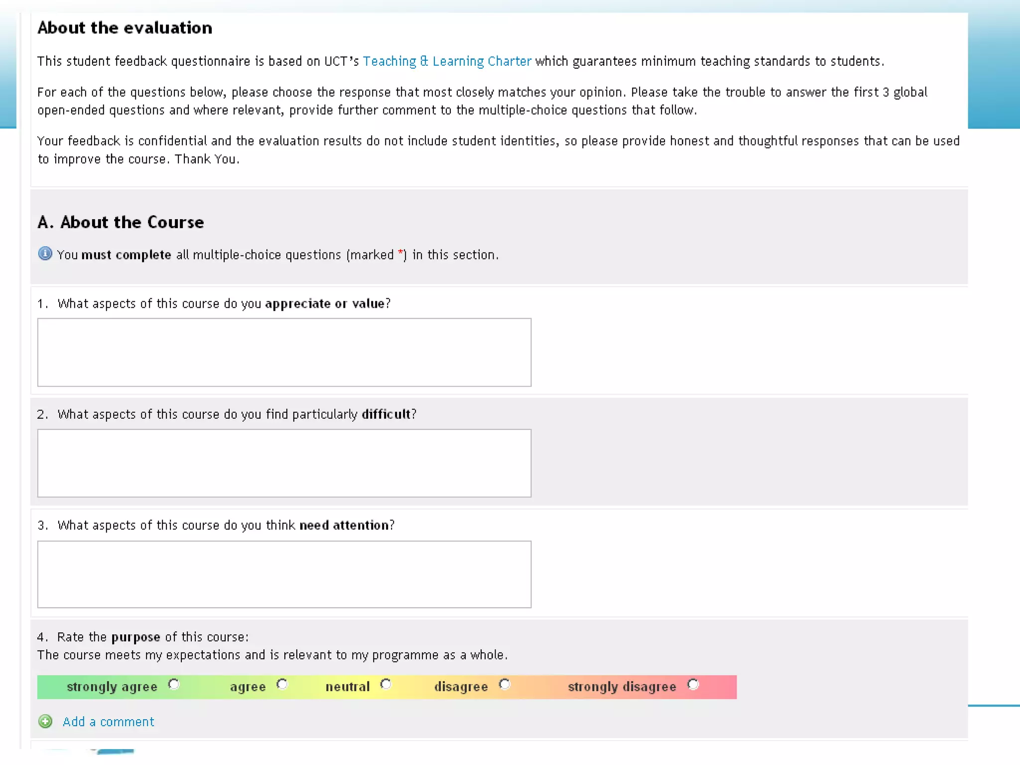 Students are taught in cohorts: each student chooses his/her lecturer to evaluateTutors (aka TAs)Tutors interact with students as a group: students evaluate the support of the tutors in general